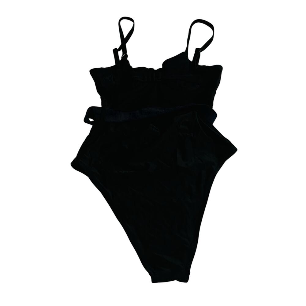 Aerie Belted One Piece Swimsuit Size S Small NWT Black Blue - Picture 4 of 7
